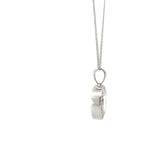 14k White Gold .25ct G VS2 Round Happy Diamond Heart Pendant